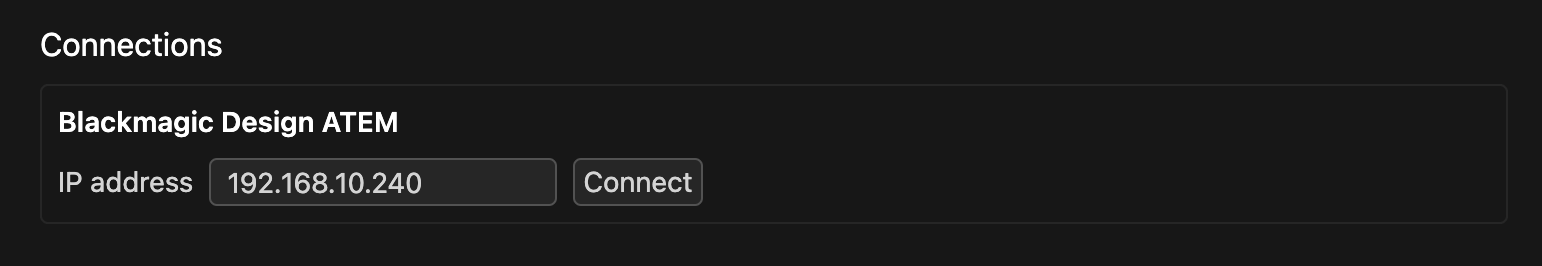 Entering the IP address