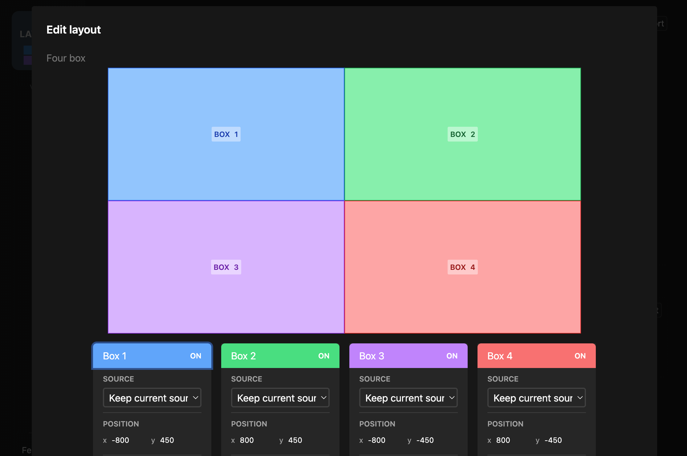 Editing a layout