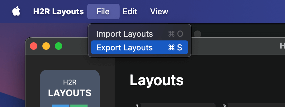 Layouts options