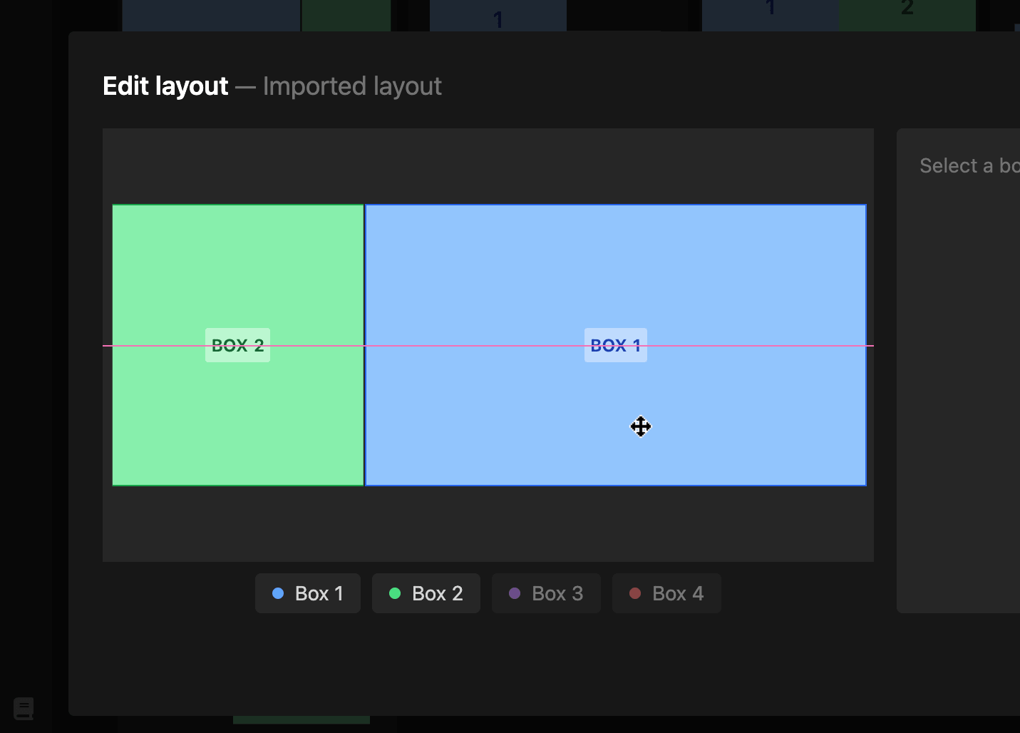 Snap guides while dragging a box